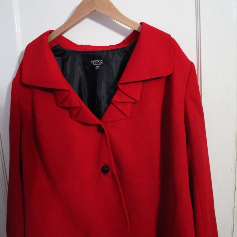 Kasper Separates Red Polyester Blazer Size 24w - image 1